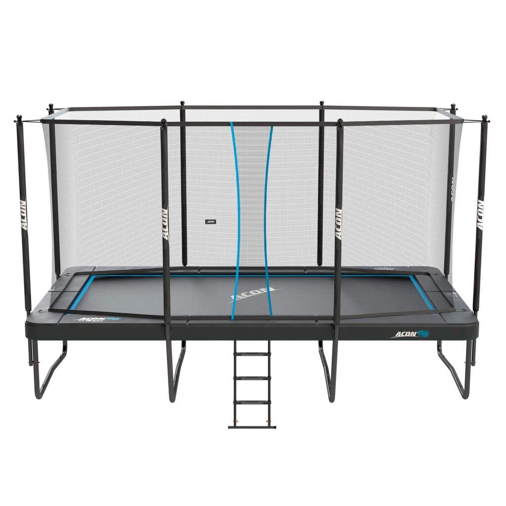 What are the safety features of a trampoline?
